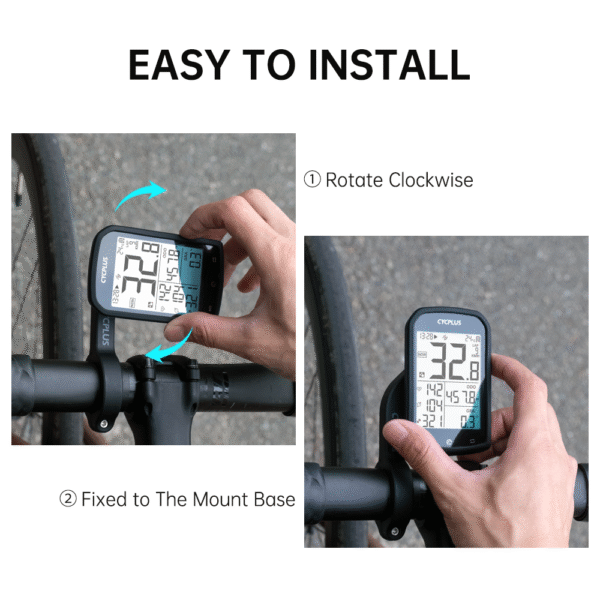 نصب کامپیوتر دوچرخه Cycplus M1 + پایه Z1